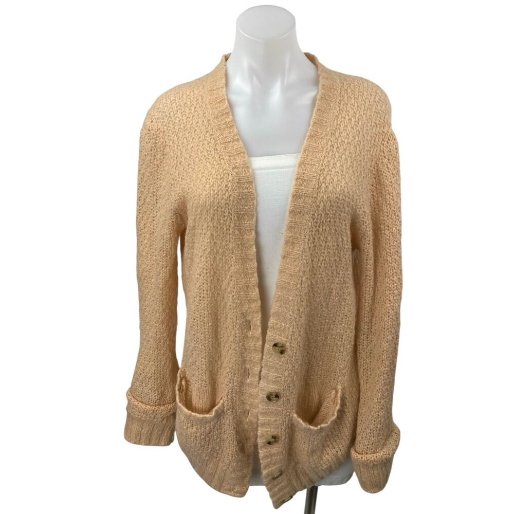Ann Taylor Women's Tan Khaki Long Sleeve Button Up Cardigan Sweater Top Size S